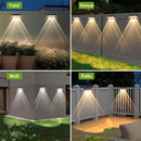 Solar Fence Lights Outdoor Waterproof LED - 3000/4000/6000K 3 Mode, IP65 Waterproof Fence Lights Solar Powered, Solar Wall Lights for Outside, Backyard/Step/Patio/Deck Fence/Stair Railings (12 pack) by GreenHaven Gardens