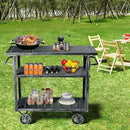Diwhy Industrial 3 Tier Rolling Utility Storage Cart Wine Beverage, Metal Wine Rack with Wheels Kitchen Bar Dining Room Tea Wine, Serving Cart by CozyNest Decor