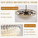 30" Modern Dining Room Chandeliers, 13-Light Clear Crystal Chandeliers, Dimmable Blown Glass Chandelier for Living Room, Round Large Chandelier for High Ceiling, Bedroom, Entryway, Staircase by CozyNest Decor
