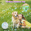 Bubble Machine Automatic Bubble Blower for Kids Toddlers Rechargeable Portable Spherical LED Bubble Maker Electric Auto Rotating 45°/360° Outdoor Toy Birthday Party Wedding (Spherical Crackle White) by TinyTreasures Baby Boutique