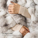 EVERGRACE Ultra Soft Luxury Fluffy Ridgeline Faux Rabbit Fur Throw Blanket, Thick Warm Bubble Throw for Bed, Cozy Plush Reversible Blankets for Couch, Chair, Sofa, Light Grey, 60x80 Inches, 870 GSM by CozyNest Decor