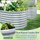 Giantex 5x3x2ft Raised Garden Bed, Large Metal Elevated Oval Planter Bed, 193 Gallon Capacity, Outdoor Planting Garden Box for Vegetable Flower Herb Grow (Grey) by GreenHaven Gardens