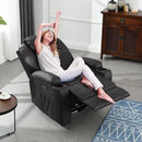 Power Recliner Chair with Heat and Massage, PU Leather Home Theater Seating with LED Lights/Cup Holders/Side Pocket/USB Port, Reclining Sofa Chair for Living Room (1, Black) by CozyNest Decor