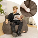Bean Bag Chair with Filler, Bean Bag Sofa with Tufted Soft Stuffed Filling, Fluffy and Lazy Sofa, Comfy Cozy BeanBag Chairs with Memory Foam for Dorm, Apartment, Living Room (Brown) by CozyNest Decor