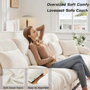 Loveseat Modular Sectional Sofa, U Shaped Couch with Ottoman, Cloud Couch Sectional Couch Home Sofa Living Room Oversized Couch Deep Seat Couch with Round Bolster Armrests 4 Pillows(White) by CozyNest Decor