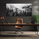 Large Pictures for Living Room Foggy Forest Canvas Wall Art for Bedroom Black Home Office Wall Decor 29 x 59 Inch by CozyNest Decor