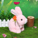 Easfan Hopping Pink Bunny Interactive Electronic Pet Plush Glowing Toy with Sounds Jumping Rabbit Ears Moving Educational Plush Toy Easter Birthday Gifts for Kids Girls, 7'' by TinyTreasures Baby Boutique