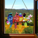 Stained Glass Window Hanging, Birds on A Branch Stain Glass Suncatcher, Hand-Painted Sun Catchers Indoor Window Decoration Bird Lover Gift for Mom, Grandma, Stocking Stuffers for Women by TinyTreasures Baby Boutique