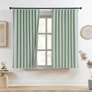 RAIN CITY Light Green Linen Blackout Curtains 45 Inch Long for Living Room,2 Panels Pinch Pleated Drape with Hooks Back Tab Boho Decor, Textured Full Black Out Curtains for Bedroom 50 x 45 by CozyNest Decor