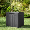 JUMMICO 31 Gallon Resin Deck Box Waterproof Indoor Outdoor Storage Boxes for Patio Furniture Cushions and Garden Tools (Gray) by CozyNest Decor