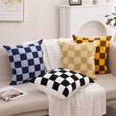 Alysheer Checkered Embroidered Decorative Throw Pillow Covers 18"x 18" Set of 2, Classic Chic Navy Blue Plaid Tufted Patterned Cotton Canvas Cushion Case for Sofa Couch Bed Living Room by CozyNest Decor
