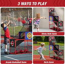 Basketball Arcade Game Indoor Outdoor, Kids Basketball Hoop with 4 Balls & Pump, Single Shot Basketball Game at Home, Carnival Games Sport Toys Gifts for Boys Girls Teens by TinyTreasures Baby Boutique
