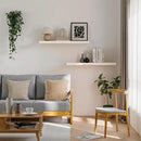 Floating Wood Shelves for Wall 36 Inches x 8”x 1.4” Shelf Floating Home Decor, Heavy Duty Shelf Hold 80 lbs, Wall Shelves for Bathroom Living Room Kitchen Bedroom Office - Set of 2 White by CozyNest Decor