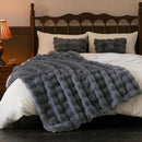 BENVWE Faux Fur Throw Blanket for Couch - Thickened Fluffy Soft Bubble Blanket for Living Room Home Decor - Fathers Day Birthday Gifts for Women Men, Grey, 50" x 60", 1300GSM by CozyNest Decor