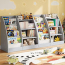 4 Tier Kids Bookshelf Set of 2,4 Layer Sling Kids Book Shelf for Kids Rooms,Wood Children Bookcase,Baby Storage Book Rack,Toddler Bookshelf, Book and Toy Organizer,Book Display Shelf for Nursery by TinyTreasures Baby Boutique