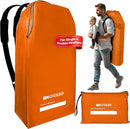 ONGUARD Waterproof Single and Double Stroller Bag for Airplane - Travel Stroller Cover for Air Travel and Storage - Gate Check Bag Backpack- Baby Airplane Essentials - Orange by TinyTreasures Baby Boutique