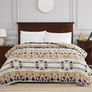 CASAAGUSTO Boho Sherpa Throw Blanket, Aztec King Size Blanket, Ultra Soft, Warm, Cozy, Plush, Thick Fleece Bohemian Throw Blanket for Couch, Bed, Sofa (Khaki 108 * 90 Inch) by CozyNest Decor