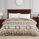CASAAGUSTO Boho Sherpa Throw Blanket, Aztec Queen Blanket, Ultra Soft, Warm, Cozy, Plush, Thick Fleece Bohemian Throw Blanket for Couch, Bed, Sofa (Khaki 90 * 90 Inch) by CozyNest Decor