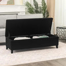 Joveco Storage Ottoman Bench, 51" Rectangle Long Bench, for Bedroom, End Foot of Bed, Living Room, Entryway, Line Black by CozyNest Decor