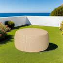 Outdoor Inflatable Ottoman with Air Pump, Fade-Resistant Patio Footrest Stool D21”x H9”, Round Pouf Ottoman with Portable Handle Suitable for Garden, Camping, Bedroom, Living Room by CozyNest Decor