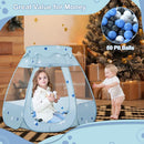Baby Ball Pit for Toddler with 50 Balls, Kids Pop Up Play Tent for Girls, Princess Toys Gifts for Children Indoor & Outdoor Playhouse (Greyish-Blue: Gray/White/Babyblue, 109x90cm/50 Balls) by TinyTreasures Baby Boutique