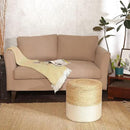 REDEARTH · Cylindrical Pouf Foot Stool Ottoman - Jute Braided Accent Sitting Footrest for The Living Room, Bedroom, Nursery, Patio, Lounge Set of 2 (14.5”x14.5”x16”; Natural Ivory) by CozyNest Decor