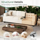 Sofa, 89" 3-Seater Deep Seat Sofa, Modern Comfy Couches for Living Room Apartment Lounge, Beige Chenille by CozyNest Decor