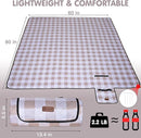 HX&OD Outdoor Picnic Blanket, Extra Large, 80''x60'' Waterproof Foldable Blankets Gingham Picnic Mat for Beach, Camping Grass Lawn Park Accessories Cute Couple Ideas Wedding (Light Brown, 80”x60”) by TinyTreasures Baby Boutique