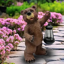 Solar Lantern Garden Statues Decor, Outdoor Bear Figurine Lights for Yard Patio Decoration - Unique Christmas Housewarming Gift for Grandma Wowen Mom Brown by GreenHaven Gardens