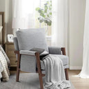 Modern Accent Chair for Living Room Mid Century Arm Chair Upholstered Bedroom Chair Comfy Lounge Chair with Solid Wood Frame, Grey by CozyNest Decor