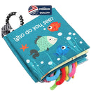 Fish Baby Books Toys, Touch Feel Cloth Crinkle Books for Babies,Baby Infant Toys 0-6, 6-12, 12-18 Months,Early Learning Education Toys,Shower Baby Gifts for Boys Girls,Teething,Mirror,Shark Ocean Book by TinyTreasures Baby Boutique