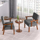 Accent Chair Set of 2 with Table, Living Room Chairs with Soft Seat and Armrests for Living Room Bedroom Reading Room Waiting Room, Grey (AC01) by CozyNest Decor