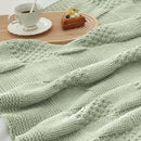 Amélie Home Chenille Knit Throw Blanket for Couch, Checkered Texture Decorative Soft Blanket for Sofa, Bed & Living Room, 50"x60", Sage Green by CozyNest Decor