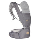 FRUITEAM 6-in-1 Baby Carrier with Waist Stool/Hip Seat for Breastfeeding, One Size Fits All - Adapt to Newborn, Infant & Toddler (Greyish) by TinyTreasures Baby Boutique