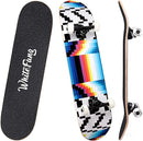 WhiteFang Skateboards for Beginners, Complete Skateboard 31 x 7.88, 7 Layer Canadian Maple Double Kick Concave Standard and Tricks Skateboards for Kids and Beginners by TinyTreasures Baby Boutique
