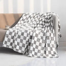 LOMAO Throw Blankets Flannel Blanket with Checkerboard Grid Pattern Soft Throw Blanket for Couch, Bed, Sofa Luxurious Warm and Cozy for All Seasons (Grey, 60"x80") by CozyNest Decor