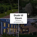 TECHKO Solar Mini-Bollard Cylinder Pathway Lights – 4-Pack, Dusk-to-Dawn, Weather-Resistant Outdoor LED Lighting by GreenHaven Gardens