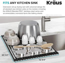Kraus Multipurpose Over-Sink Roll-Up Dish Drying Rack, Colander and Trivet in Light Grey, KRM-10GREY by CozyNest Decor