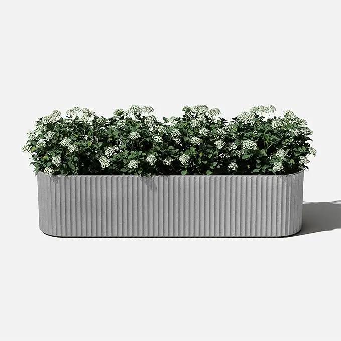 Veradek Demi Series Window Box Planter - Long Planter Box for Windowsill/Balcony | Durable Plastic-Stone Composite Material | Modern Décor for Flowers/Herbs, photo 9 of 9