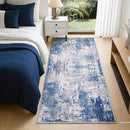 Washable Area Rugs 2'x8' Non-Slip Modern Abstract Soft for Living Room Entryway Bedroom Nursery, Print Pattern, Blue Grey Navy Gray by TinyTreasures Baby Boutique