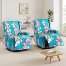 UIXE Swivel Rocker Manual Recliner Chairs Set of 2, Wingback Swivel Glider Fabric Nursery Reclining Sofa Chair, High Back Upholstered Arm Chair for Living Room Bedroom - Peacock Blue by CozyNest Decor