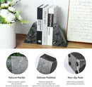Marble Bookends for Heavy Books, Decorative Book Ends for Shelves, Titanium Black Stone Durable and Heavy-Duty Book Ends for Hardback Books & CDS, Unique Book Stopper & Holder, Set of 2 by CozyNest Decor