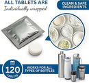 120-pcs Water Bottle Cleaner Tablets, Chlorine-free, Water Bottle cleaner, Tumbler washer and Glass bottle cleaner Removes stubborn stains and Freshens glass bottles and utensils by CozyNest Decor