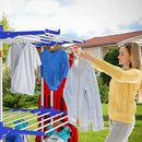 Bigzzia Clothes Drying Rack, 67.7 Inch Laundry Drying Rack with Foldable Base, 4 Tier Stainless Steel Drying Rack Clothing, Movable Laundry Rack for Indoor Outdoor-Blue by TinyTreasures Baby Boutique