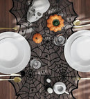 Halloween Table Runner,72 Inches Long Black Lace Spider Web Table Runners for Halloween Table Decoration/Party Dinner Table Decor,Kitchen,Mantel,Bedroom Decoration by CozyNest Decor