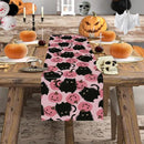 Halloween Table Runner Black Cat Pink Pumpkins Seasonal Kitchen Dining Table Home Outdoor Party Decorations 13x48 Inch by CozyNest Decor