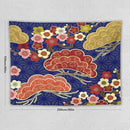 HZOHNAGO Japanese Tapestry Art Abstract Colorful Cherry Blossom Blue Background Pattern Printed Wall Tapestry Painting Wall Hanging for Bedroom Living Room Dorm 80" W x 60" H by CozyNest Decor