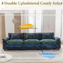 URRED Modular Sectional Sofa Comfy Cloud Couch, Modern Chenille Sofa Sleeper Deep Seat Couches with Ottoman/Pillows for Living Room (Blue, 117'') by CozyNest Decor