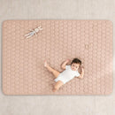 Comfy Cubs Rectangle Kids Play Mat - Medium 48 x 72 inches Soft Quilted Baby Floor Mat with Non-Slip Bottom - Plush Design for Toddlers Playtime and Relaxation - Comfortable and Durable - Blush by TinyTreasures Baby Boutique