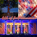 100LIGHTS RED White and Blue Extra-Bright with End Connectors 4th July Decoration Patriotic Mini String Lights 5.98m UL Certified Waterproof for Home Garden Holiday Tree Party Patio by CozyNest Decor